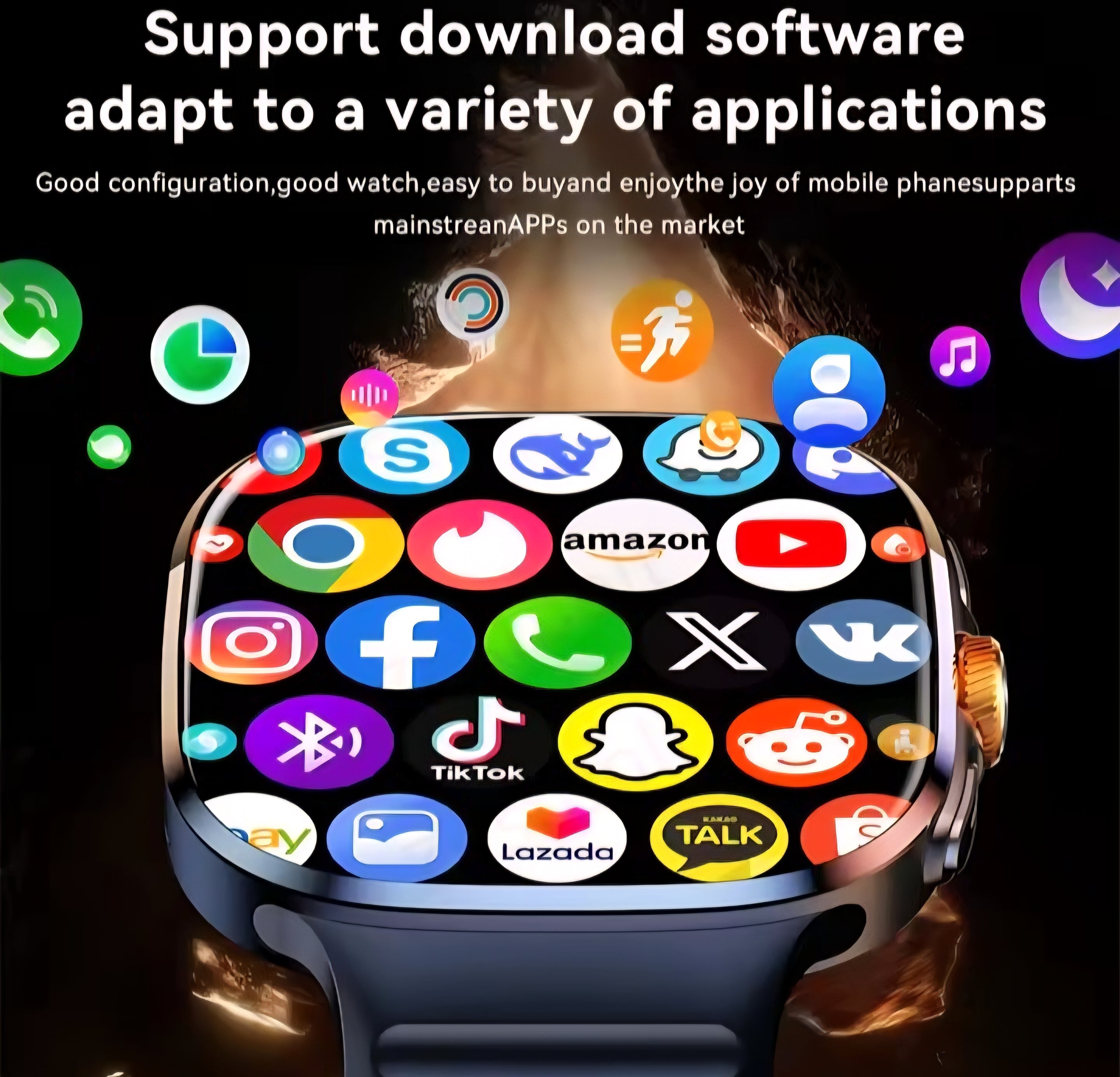 Montre connectée 5G avec caméra intégrée – Appels, WhatsApp, GPS, Youtube